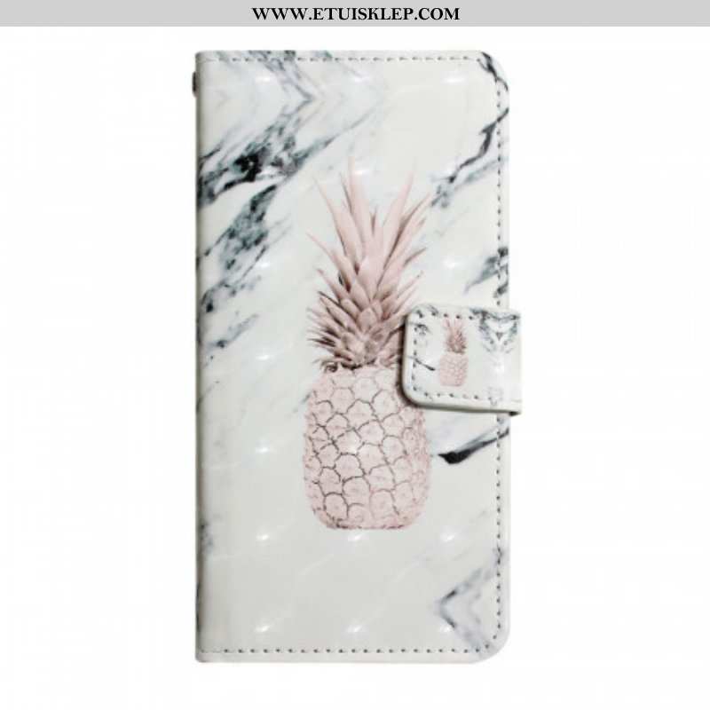 Etui Folio do Google Pixel 6 Jasny Punktowy Ananas